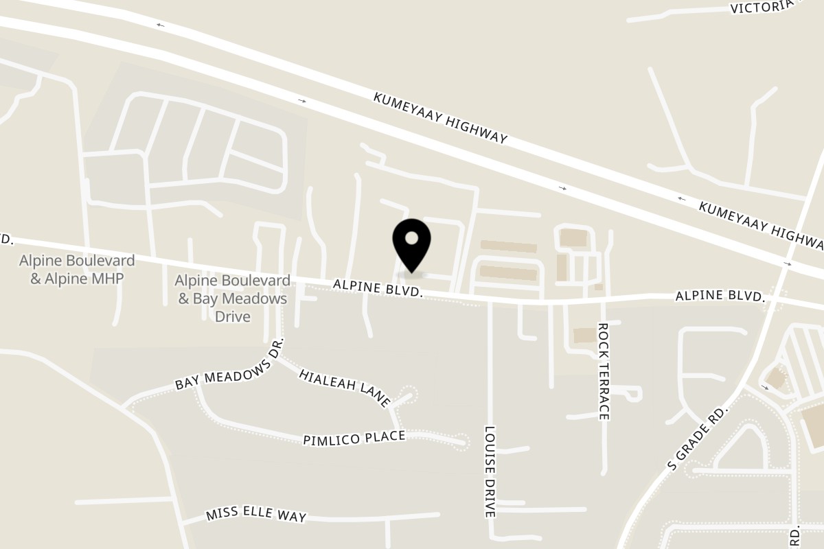 Map showing the location of Franca's Italian Kitchen and Bar on 2654 Alpine Blvd in Alpine